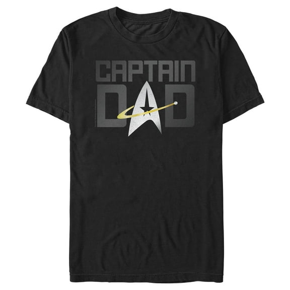 Men's Star Trek: The Next Generation Captain Dad Graphic Tee Black Small
