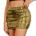thumbnail image 2 of Letdown Women's Sequin Mini Skirt High Waisted Bodycon Sparkly Party Skirt Shiny Club Night Out Skirt, 2 of 5