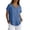 Sky Blue, variant on Women's Casual Short Sleeve V-Neck Button-Down Top - Loose Fit Linen-Blend Blouse for Summer, Everyday Wear & Vacation Light Blue XL