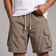 thumbnail image 6 of Ceisia Men's Quick Dry Cargo Shorts Elastic Waist Drawstring With Multi Pockets Casual Summer Beach Shorts Coffee XXXXL Gift, 6 of 8