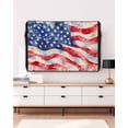 thumbnail image 5 of American Flag Outdoor TV Cover 48 to 50 Inch Weatherproof, Abstract Oil Painting Farmhouse USA Flag 600D Oxford TV Covers with Waterproof Zipper, Outside Flat TV Screen Protector Size 48"Wx30"Hx4.5"D, 5 of 7