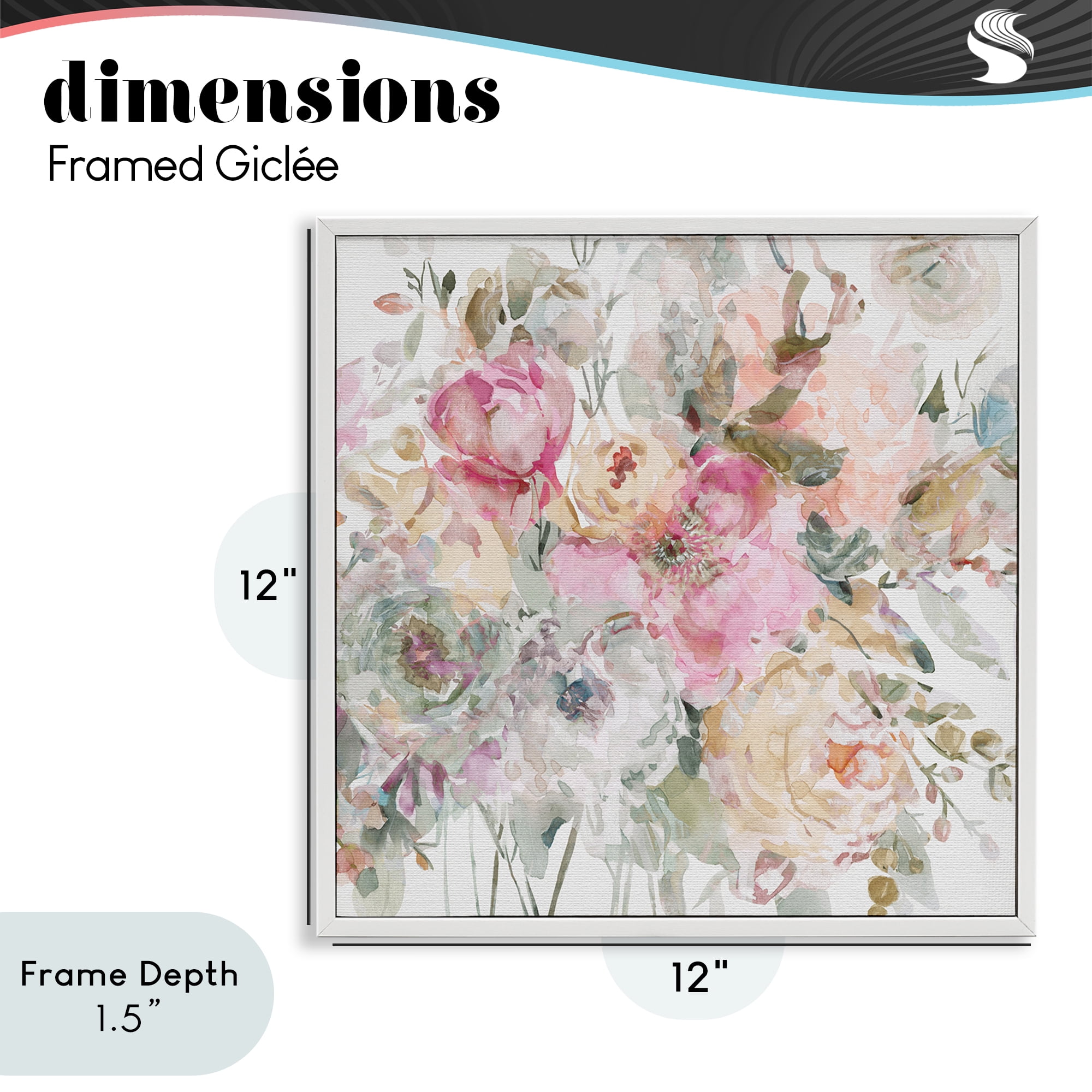 Stupell Industries Romantic Pastel Petals White Framed Giclee Art, design by Carol Robinson