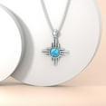 thumbnail image 3 of Zia Sun Symbol Necklace for Women 925 Sterling Silver Genuine Turquoise Sun Pendant New Mexico Jewelry Birthday Christmas Gift for Mom Wife Girlfriend, 3 of 8