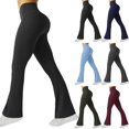 thumbnail image 6 of Fanxing Bell Bottom Leggings Leggings for Women Tummy Control Strech Yoga Pants Fitness Running Gym Workout Pants Butt Lifting Solid Legging Tights Big Save Blue,S, 6 of 6