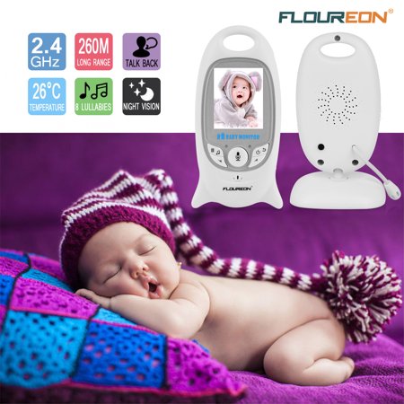 2.4 Ghz Wireless Camera FLOUREON Digital Wireless 2.4 GHz Baby Monitor Infant IR LCD Video Nanny Security Camera Temperature Display 2 Way Talk Night Vision Lullabies Radio ()