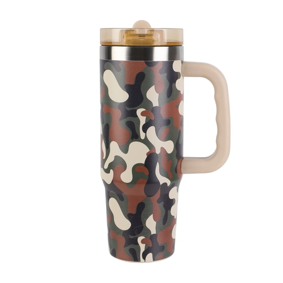 Ozark Trail 30 oz Stainless Steel Insulated Tumbler with Handle, Retro Camo