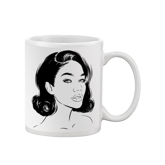 Woman With Retro Hairstyle Mug -Image by Shutterstock,