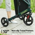 thumbnail image 3 of ZENART Foldable 3 Wheel Rollator Walker Lightweight for Seniors with 10" Wheel, Green, 3 of 6
