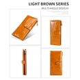 thumbnail image 3 of TAZAG high-quality oil wax leather long women's wallet multi-card slot genuine leather clutch bag multi-functional zipper coin purse, 3 of 10