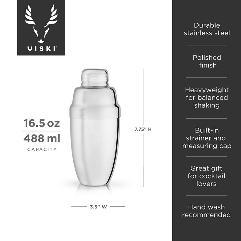 Viski Stainless Steel Heavyweight Cocktail Shaker