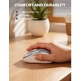 thumbnail image 3 of Wireless Mouse for Laptop, Ergonomic Silent Computer Mouse with USB & USB-C, 3 DPI 6 Buttons,Silver Grey, 3 of 8