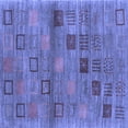 thumbnail image 1 of Ahgly Company Machine Washable Indoor Square Abstract Blue Contemporary Area Rugs, 4' Square, 1 of 4