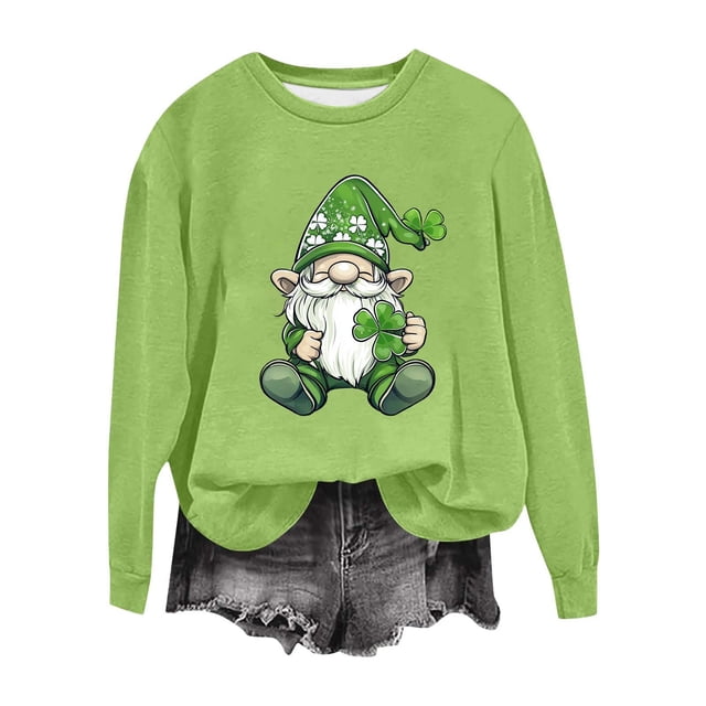 Camiseta de Manga Larga de la Mujer Grinch Navidad Impresa Casual con Detalle de la Manga Festiva, Camisetas de Navidad de Manga Larga de la Mujer