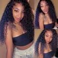 thumbnail image 6 of 4x4 Kinky Curly Lace Front Wigs Human Hair Wigs HD Transparent Lace Front Wig Pre Plucked with Baby Hair for Black Women 16inch Natural Color, 6 of 8
