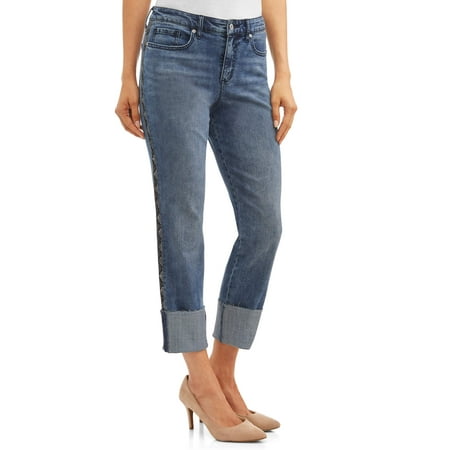 Sofia Jeans Veronica Side Stripe Cuffed Straight Leg High Waist Jean (Best High Waisted Straight Leg Jeans)