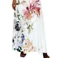 thumbnail image 4 of DYMADE Women Elegant Short Sleeve A-Line Skirt Midi Lace Splice Floral Dress, 4 of 4