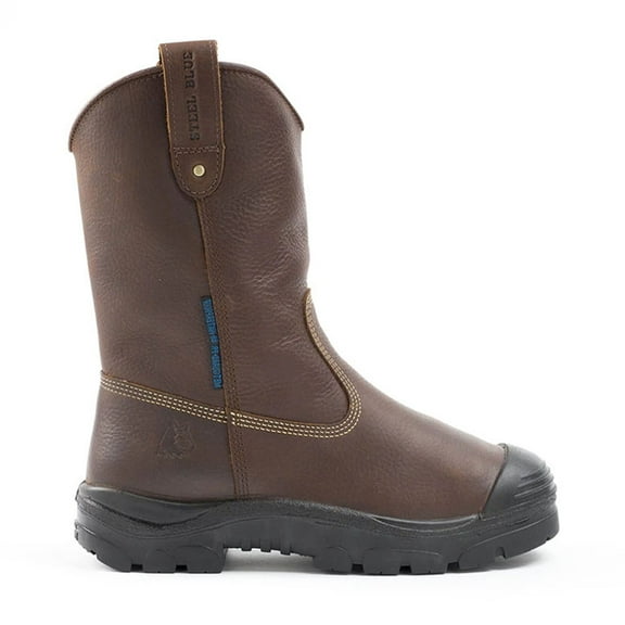 Steel Blue Work Boots Mens Heeler 10 Inch Puncture Resistant Wide Steel Toe
