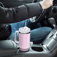 thumbnail image 4 of Yayeee 40oz Stainless Steel Tumbler with Straw and Handle Double-Wall Insulated Travel Water Bottle, Light Blue Stripes, 4 of 8
