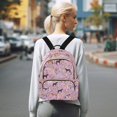 thumbnail image 7 of FORMRS Mini Backpack Purse for Women Quilted Travel Daypack Casual Shoulder Bag, Purple Floral Horses Pattern, 7 of 7