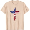 thumbnail image 5 of Xdegoge 4th Of July Patriotic Faith Shirts for Women USA American Flag Short Sleeve Crewneck Stars And Stripes Distressed Cross Graphic Print Casual Loose Summer Tops, 5 of 5