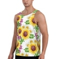 thumbnail image 2 of Lsque Sunflowers Pattern Mens Tank Tops Muscle Athletic Quick Dry Sleeveless Workout Fitness T Shirts Beach Tank Top, Loose-fit Sleeveless Shirt for Men-Medium, 2 of 7