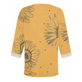 thumbnail image 5 of Gold Women's Short Sleeve T-shirt, Women'S V Neck Lace Edge Gradient Print Loose Seven Quarter Sleeve T Shirt,Women's Short sleeve T-shirt L, 5 of 6
