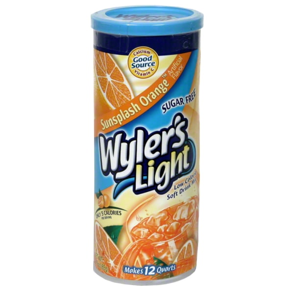 Wylers Light SugarFree Sunsplash Orange Drink Mix, 3 Oz.
