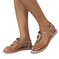 thumbnail image 1 of Flip Flops for Women Fashion Bohemian Slide Sandals Rhinestone Sandals Causal Summmer Thong Sandals, 1 of 7