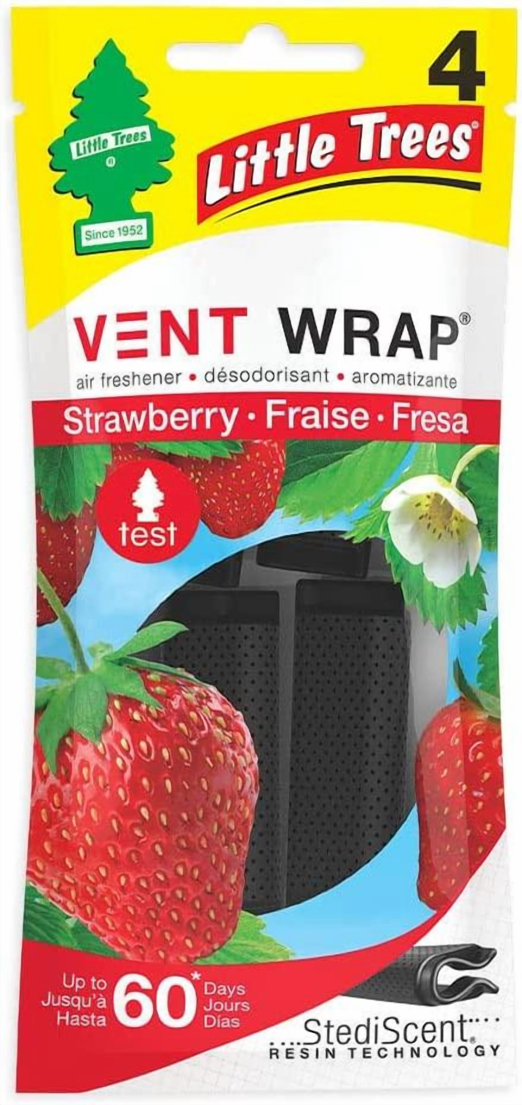 Little Trees Vent Wrap Strawberry Scent Air Freshener for Car & Home - 48 Pack!