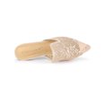 thumbnail image 4 of BLISSFUL STEP Women's Pointed Toe Floral Embroidery Flats Mules Beige 6, 4 of 8