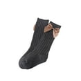 thumbnail image 1 of Kmbangi Newborn's Solid Color Knitted Socks, Non Slip Floor Socks with Bow Decorations, 1 of 2
