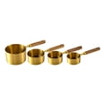 thumbnail image 1 of Juego de 4 cucharas medidoras, cuchara medidora, mango de madera, portátil, regalo, antiescaldaduras. oro, 1 of 9