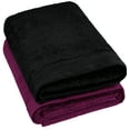 thumbnail image 3 of Weidemans 100% Cotton Bath Towels | Eco-Friendly Exclusive Bathsheet towels Set of 2 (Size: 35" X 70")| Ultra Soft and Highly Absorbent Bath Towel Set Gym, Hotel, Travel Camp, Pool Spa | Black & Plum, 3 of 12