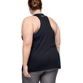 thumbnail image 3 of Under Armour Womens Solid Sleeveless Tech Tank Black 001/Metallic Silver 1X, 3 of 8