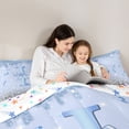 thumbnail image 4 of Erosebridal Blue Sparkle Sequins Print Twin Comforter Sets for Girls, Monogrammed L Bedding Set, Colorful Stars Reversible 2-Piece, 1 Comforter and 1 Pillowcase, 4 of 6
