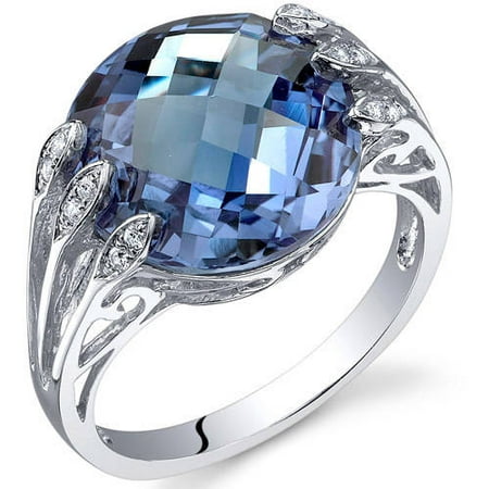 Oravo 7.00 Carat T.G.W. Simulated Alexandrite Rhodium over Sterling Silver Ring