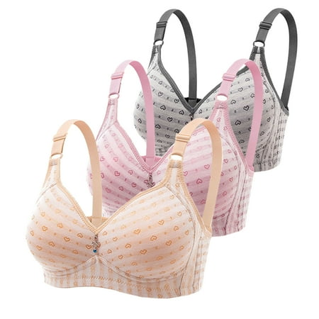 

Spdoo Plus Size Bras for Women Ladies Wireless Bralette Push Up Lingerie 3pcs 38