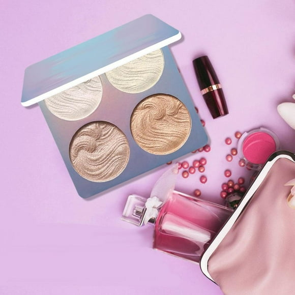 de polvos iluminador de 4 de ojos de maquillaje facial compacta de brillante profesion Maquillaje Polvo - B B Macarena Paleta de resaltador