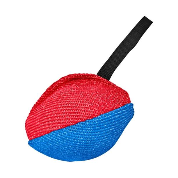 Pelota de tirar para perros, juguete resistente al desgarro con asa, juego interactivo resistente, entrenamiento de mordida para perros pequeños y rojo azul