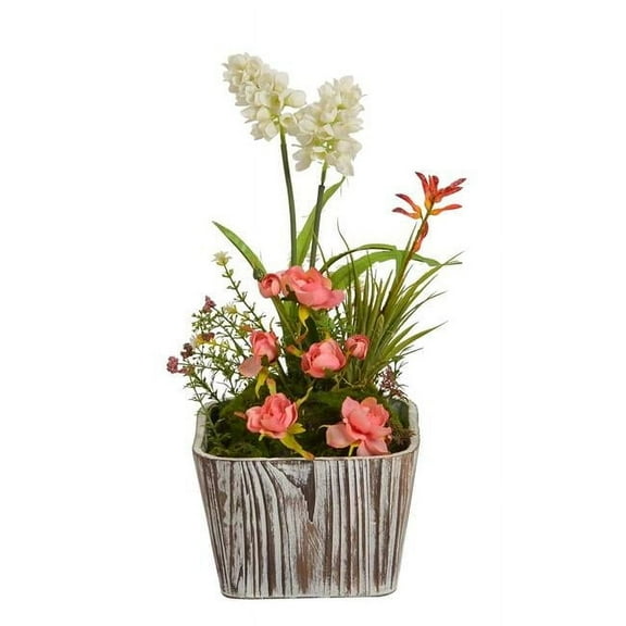 Jeco HD-BT077 Floral Arrangement with Wooden Pot