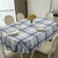 thumbnail image 3 of Oval Tablecloth, Waterproof Oval Plaid Table Cloth 60x102 Inch Machine Washable Fabric Table Cover for Kithchen Dining Decor, 3 of 6