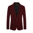 thumbnail image 5 of Inspire Chic Chaquetas de Deporte de Terciopelo para Hombre con Solapa de Muesca, Blazers Formales de Un Solo Botón, Ajuste Slim, Burdeos M, 5 of 5