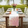 thumbnail image 3 of Pink Gold Short Table Runner 60 Inches Long,Boho Modern Abstract Minimalist Flower Cotton Linen Table Runners Dresser Scarves,Tabletop Scarf Furniture Cover for Home Dinner Party Decor 13"x60", 3 of 8