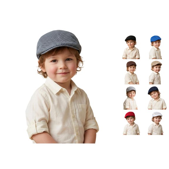 XIYON Kids Boys Summer Visor Hat Solid Color Adjustable Straps Breathable Lightweight Cap For Outdoor Activities,Dark Gray,3-16 Years
