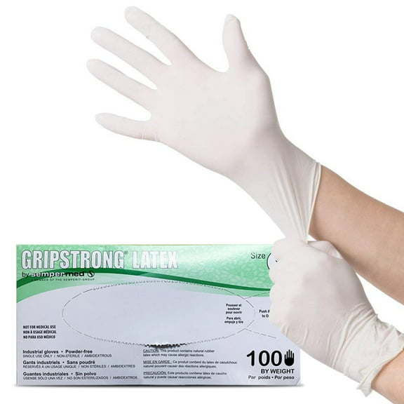 100 Pcs Latex Gloves Single Use Powder Free Wholesale Ship Fast (Size: S)