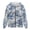 Blue Toile Print, variant on Lime Green Clover Print Full Zip Hoodie for Women Long Sleeve Loose Fit Drawstring Hooded Sweatshirt with Kangaroo Pocket Casual St. Patrick's Day Outerwear, Daily Wear, M