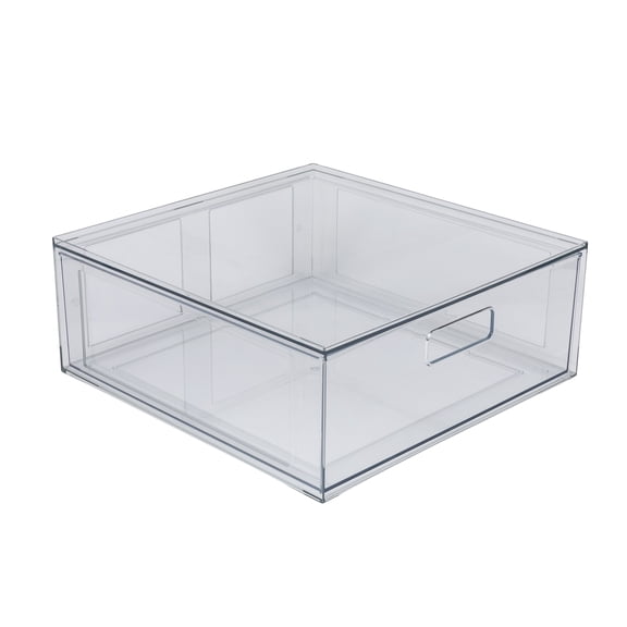 Mainstays Large Clear Plastic Pull-Out Closet Organizer Drawer, 14 in x 13.78 in x 5.5 in