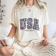 thumbnail image 4 of USA Est. 1776 Floral Print T-Shirt – Cute Patriotic Red White Blue Graphic Tee for Women, Summer 4th of July Independence Day Outfit Top, 4 of 7