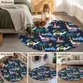 thumbnail image 5 of Round Rug 4Ft Washable Non-Slip, Tropical Palm Trees Circle Area Rugs for Living Room Bedroom, Desert Camels Houses Aloe Vera Black Indoor Floor Mats Carpet Runner for Home Decor Aesthetic, 5 of 8