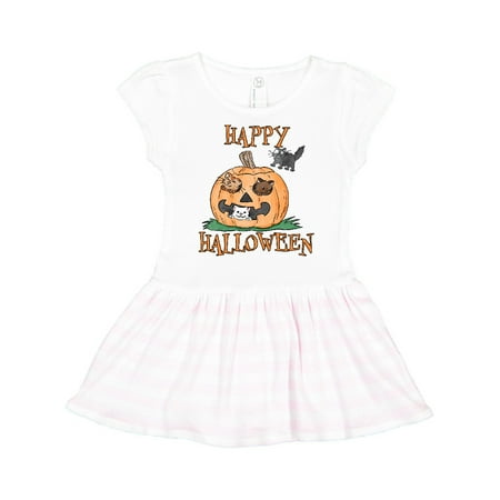 

Inktastic Happy Halloween Kittens in a Pumpkin Gift Toddler Girl Dress